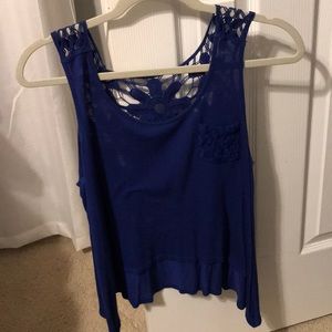 Blue Flowy Tank Top